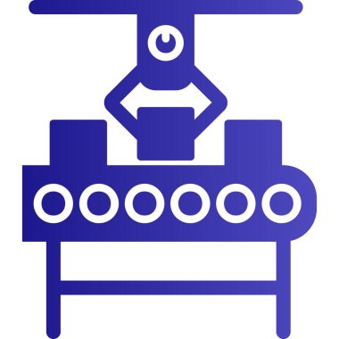 Üretim süreci simgesi, vektör illüstrasyonu basit tasarım