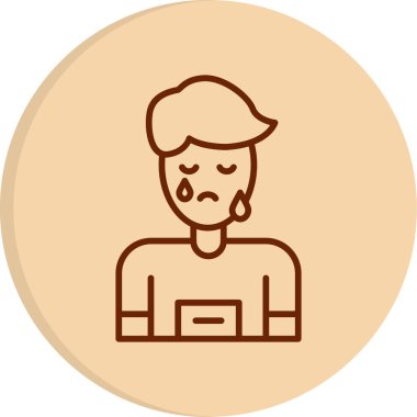 Mutsuz adam simgesi vektör çizimi