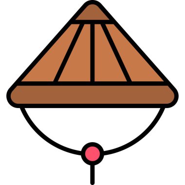 Bambu şapka simgesi, basit vektör çizimi  