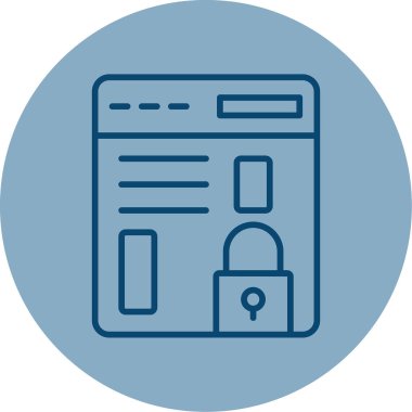 Tarayıcı Kilidi web simgesi, vektör illüstrasyonu