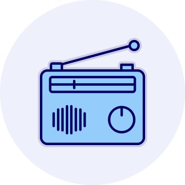 Radyo. Web simgesi basit illüstrasyon 
