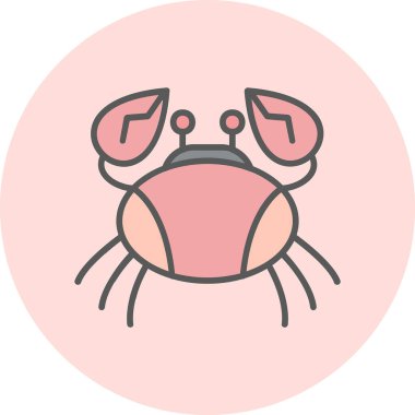 Yengeç simgesi, vektör illüstrasyonu basit tasarım 