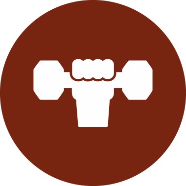 Dumbbell simgesi ile El 'in vektör illüstrasyonu 