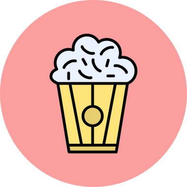 Patlamış mısır. Web simgesi basit illüstrasyon                                  