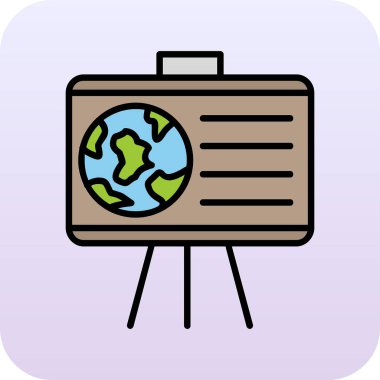 Coğrafya web simgesi, vektör illüstrasyonu