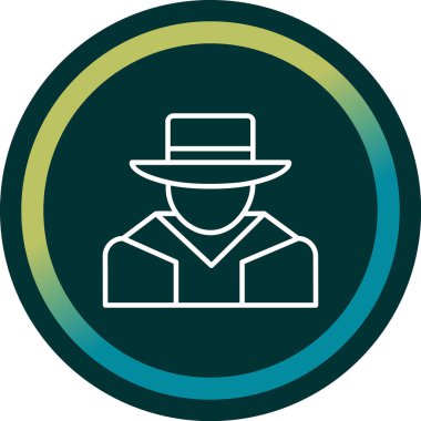 Şapkalı adam. Web simgesi basit illüstrasyon