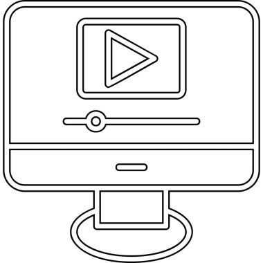 Video oynatıcı ikon vektör illüstrasyonu 