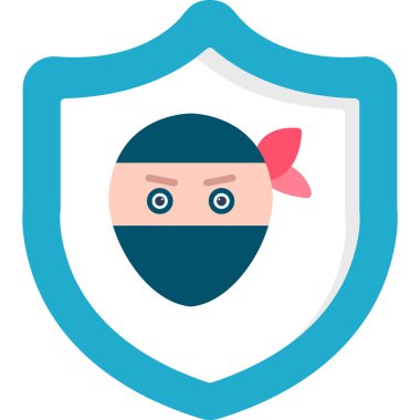 Kalkanlı veri koruma simgesi, vektör illüstrasyonu basit tasarım