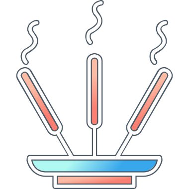 Tütsü çubukları simgesinin web çizimi