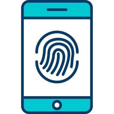 Parmak izi simgesi vektör çizelgesine sahip akıllı telefon
