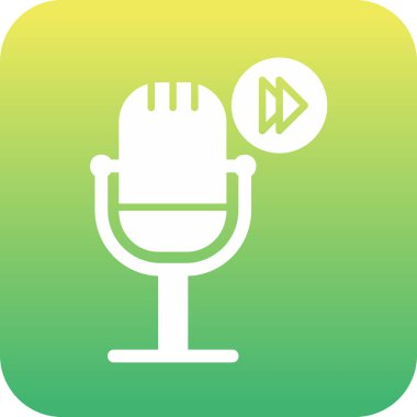 Podcast İleri sar. Web simgesi vektör illüstrasyonu        