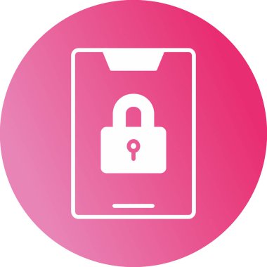 Kilit simgesine sahip akıllı telefon, vektör illüstrasyonu basit tasarım