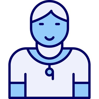 Jimnastik eğitmeni web simgesi, vektör illüstrasyonu