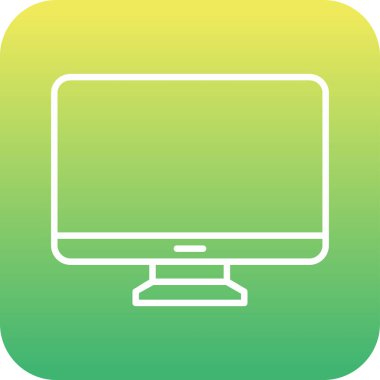 Bilgisayar monitörü. Web simgesi basit illüstrasyon 