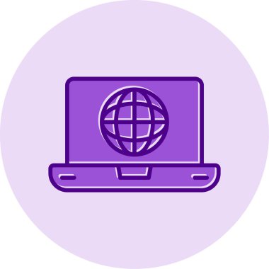 İnternet web simgesi basit illüstrasyon 