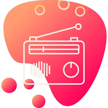 Radyo. Web simgesi basit illüstrasyon 