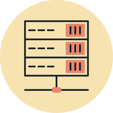 bilgisayar sunucu simgesi, vektör illüstrasyonu basit tasarım