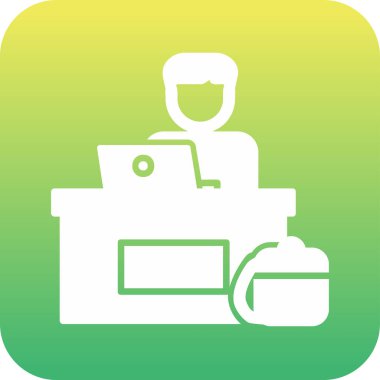 ofis çalışanı simgesi vektör illüstrasyon