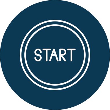 Düğme web simgesi, vektör illüstrasyonunu başlat  