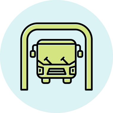 bus Underground renkli vektör simgesi