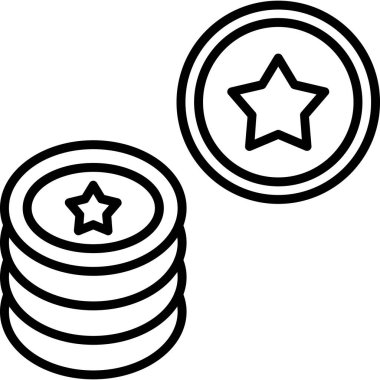 Madeni Para Simgesi Basit Vektör İllüstrasyonu