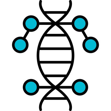 DNA ikonu vektör illüstrasyonu. Genetik        
