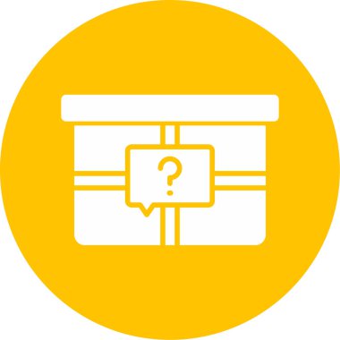 Gizem Kutusu simgesi, vektör illüstrasyonu basit tasarım