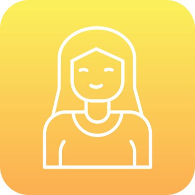 kız ana hatları ikon vektör illüstrasyonu 