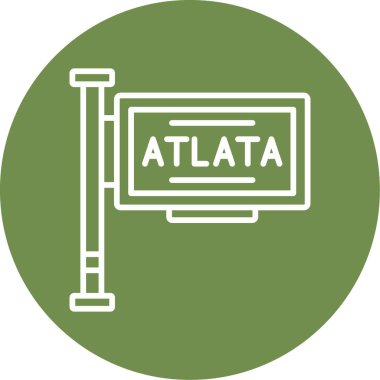 Atlanta web simgesi, vektör illüstrasyonu