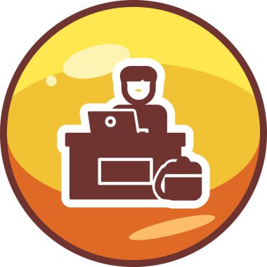 ofis çalışanı simgesi vektör illüstrasyon