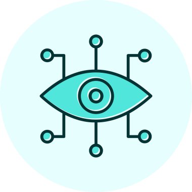 Siber göz. Web simgesi basit illüstrasyon