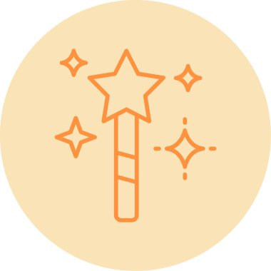 Sihirli değnek simgesinin vektör çizimi