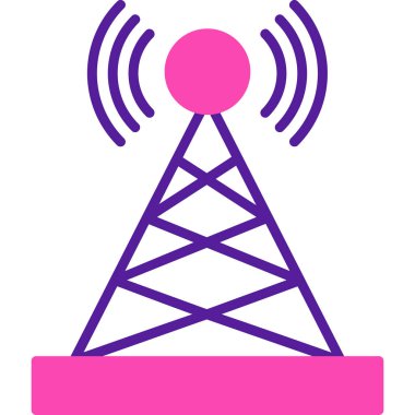 Uydu kulesi işaret çizgisi ağ simgesi, vektör illüstrasyonu