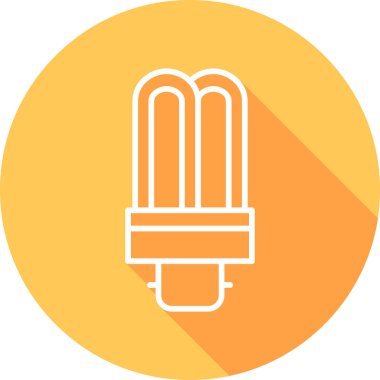 tübüler ampul aydınlatma simgesi, vektör illüstrasyonu 