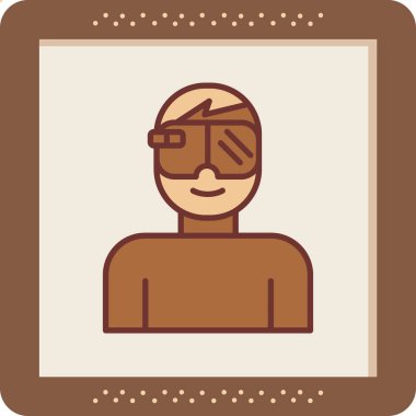 Artırılmış gerçeklik gözlüğü olan adam ikon vektör illüstrasyon tasarımı