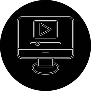 Video oynatıcı ikon vektör illüstrasyonu 