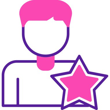 Yıldızlı adam, teşvikli ikon vektör illüstrasyonu