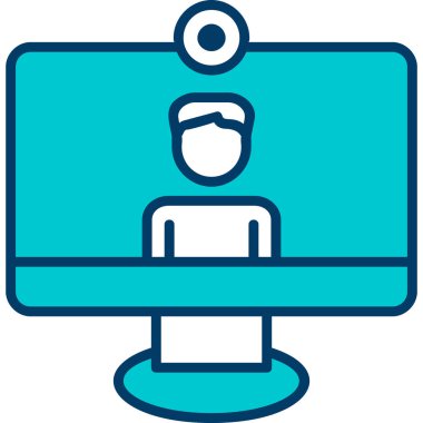 Video Arama simgesi, düz tasarım