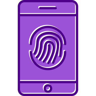 Parmak izi simgesi vektör çizelgesine sahip akıllı telefon