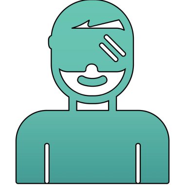 Artırılmış gerçeklik gözlüğü olan adam ikon vektör illüstrasyon tasarımı