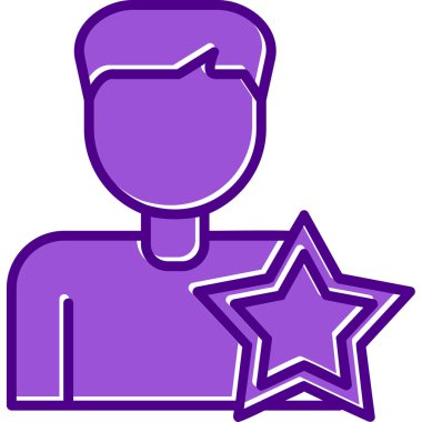 Yıldızlı adam, teşvikli ikon vektör illüstrasyonu