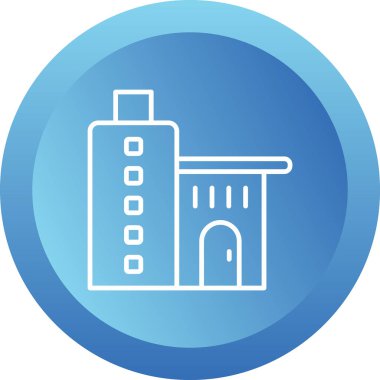 Ofis binası Web simgesi basit illüstrasyon