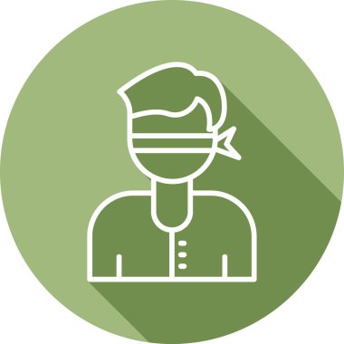 Gözleri bağlı bir adam. Web simgesi vektör illüstrasyonu