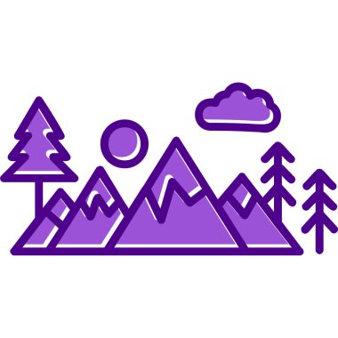 Bir dağ manzarasının vektör çizimi 