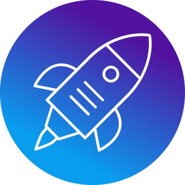 Roket. Web simgesi basit illüstrasyon 