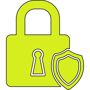 Asma kilit. Web simgesi basit illüstrasyon