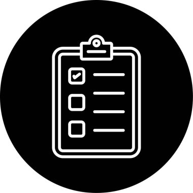 Kontrol listesi web simgesi, basit vektör illüstrasyonu 