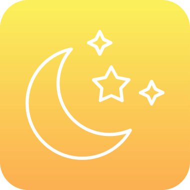 Yıldızlı ay. Web simgesi basit illüstrasyon 