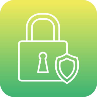 Asma kilit. Web simgesi basit illüstrasyon