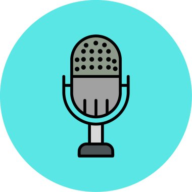 mikrofon simgesi vektör illüstrasyonu 